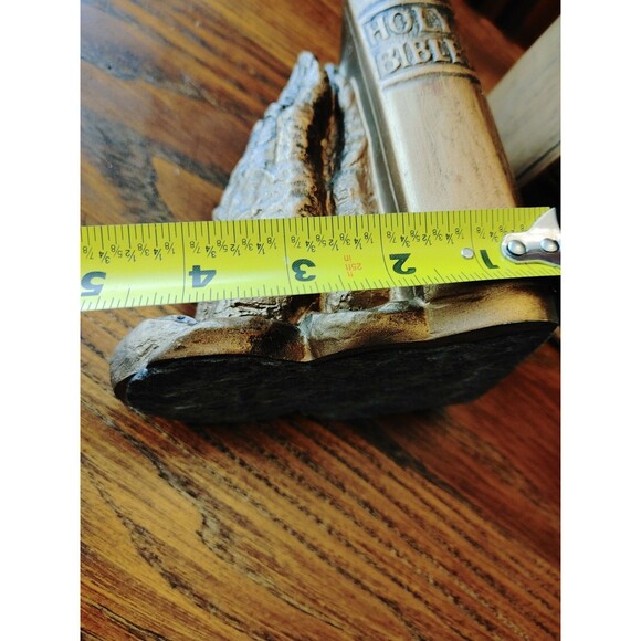 VTG Golden Praying Hands With Bible Bookends Set of 2 L/R Brass Color Finish - Picture 8 of 11